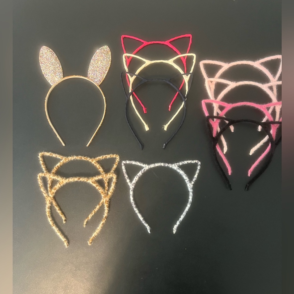 Lot Of 11 Cat Ear Catear Headband J Crew Furry Halloween Costume Girls Women